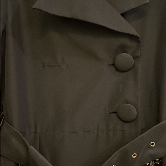 Morgan de Toi Black Trench Coat with Pink Lining - Picture 4 of 9